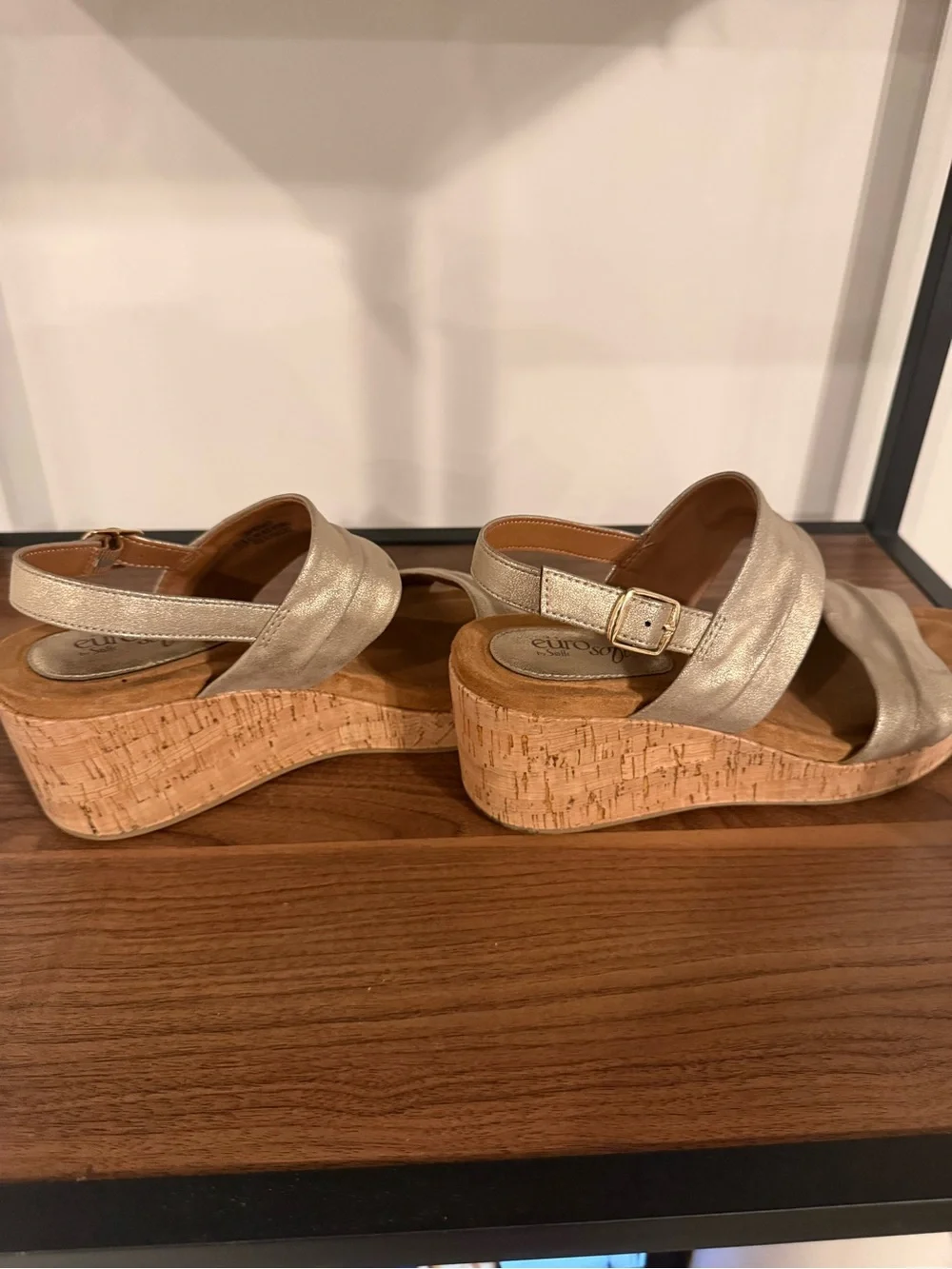 Metallic Gold Women’s Wedge Slingback Sandals